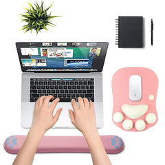 3D Mouse Pad Soft Silicone Cute Cat Paw Mouse Mat Memory Foam Wrist Rests Cushions Mousepad for Kids Laptop Computer Mousepad